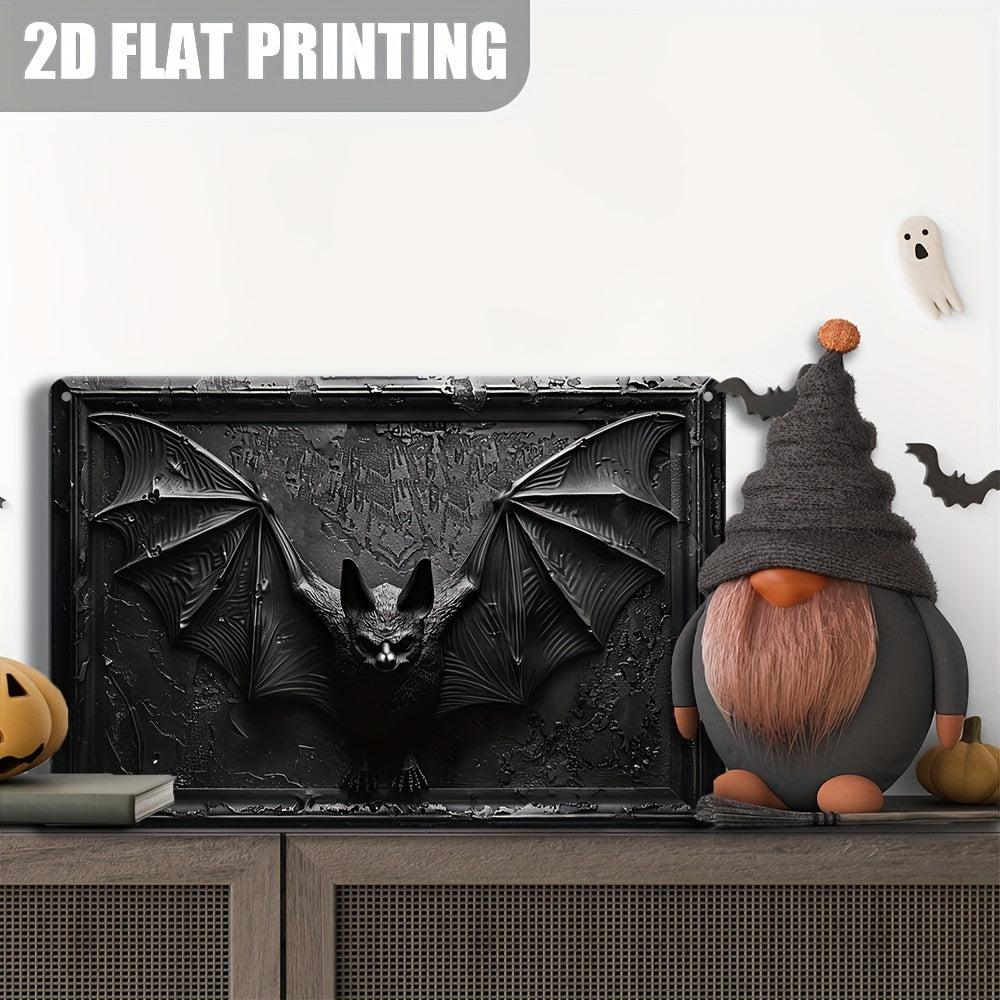 Gothic Bat Wall Sign Halloween Bat Metal Tin Sign-MoonChildWorld