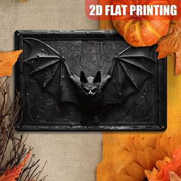 Gothic Bat Wall Sign Halloween Bat Metal Tin Sign