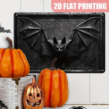 Gothic Bat Wall Sign Halloween Bat Metal Tin Sign-MoonChildWorld