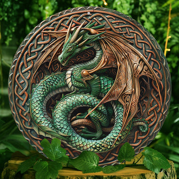 Celtic Dragon Wall Art Dragon Metal Sign Mythical Dragon Decor-MoonChildWorld