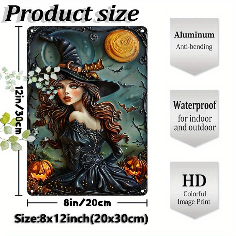 Enchanting Witch Wall Art Halloween Witch Metal Sign Spooky Home Decor-MoonChildWorld