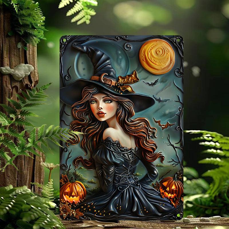 Enchanting Witch Wall Art Halloween Witch Metal Sign Spooky Home Decor-MoonChildWorld