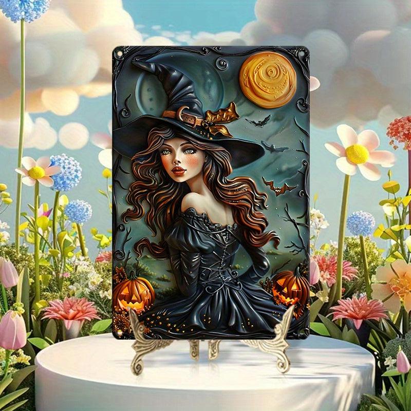 Enchanting Witch Wall Art Halloween Witch Metal Sign Spooky Home Decor-MoonChildWorld