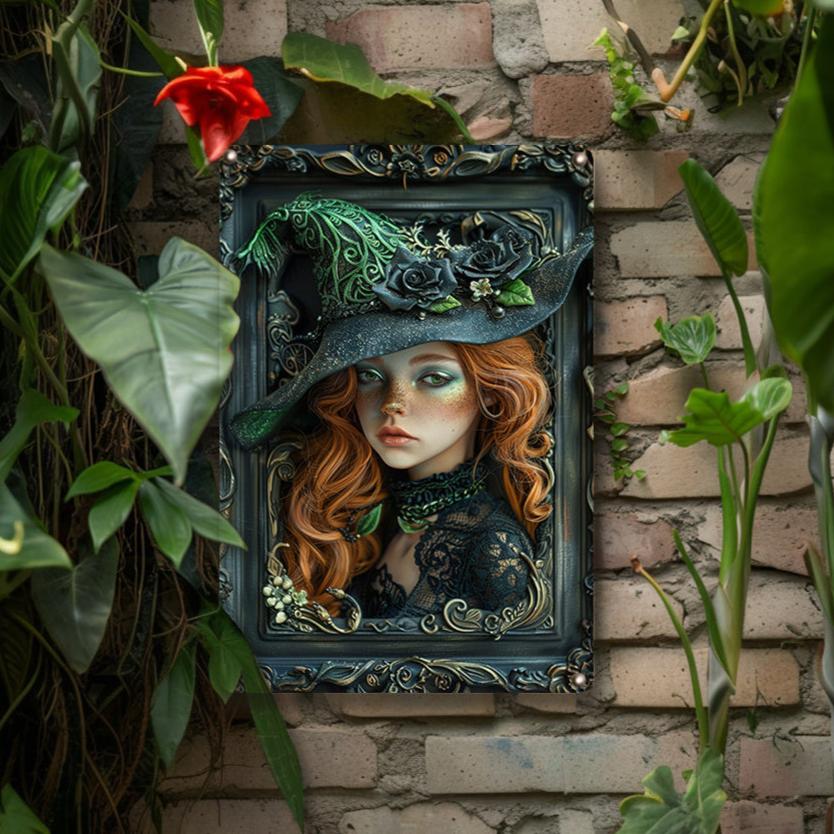 Green Witch Wall Art Witchy Wall Sign Gothic Home Decor-MoonChildWorld