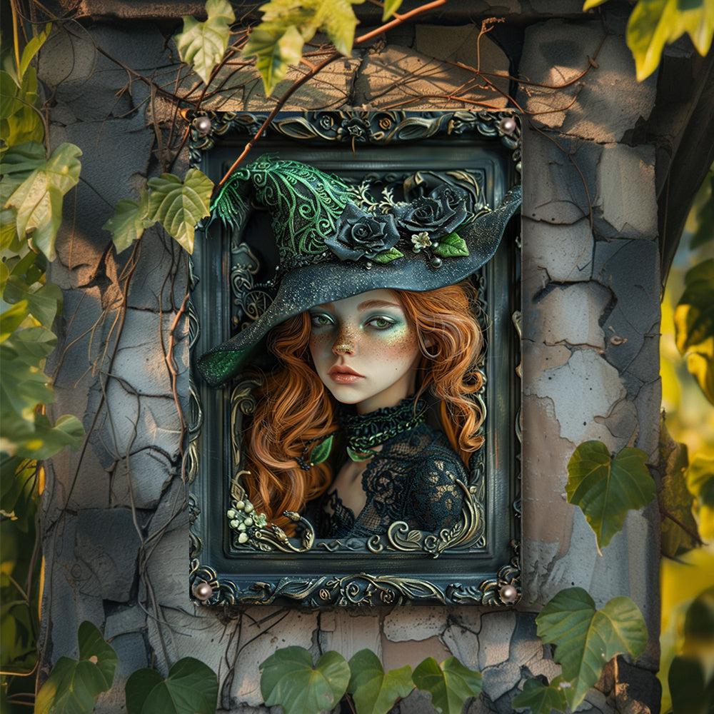 Green Witch Wall Art Witchy Wall Sign Gothic Home Decor-MoonChildWorld