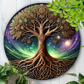 Celtic Tree Of Life Metal Sign Wicca Pagan Home Decor