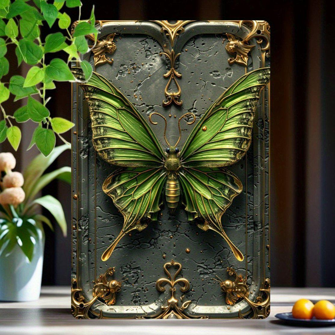 Green Butterfly Wall Art Butterfly Metal Sign for Gothic Decor-MoonChildWorld