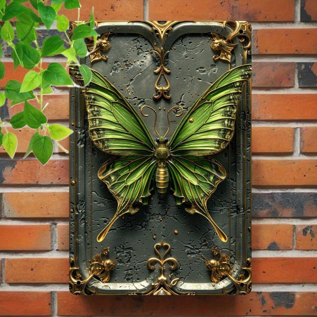 Green Butterfly Wall Art Butterfly Metal Sign for Gothic Decor-MoonChildWorld