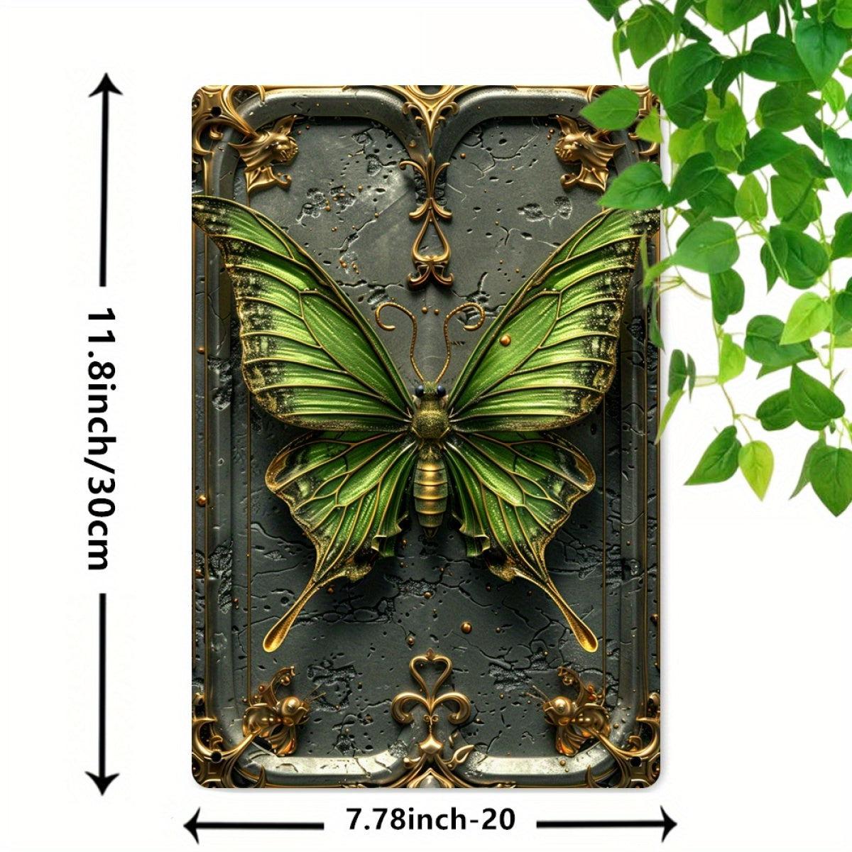 Green Butterfly Wall Art Butterfly Metal Sign for Gothic Decor-MoonChildWorld