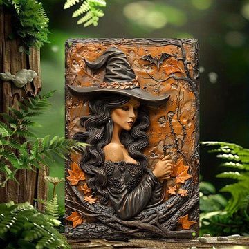 Enchanting Witch Wall Art Dark Witch Metal Sign Halloween Home Decor-MoonChildWorld