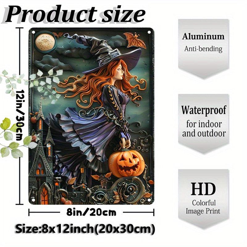 Halloween Witch Metal Sign Spooky Wall Art Witchy Wall Sign-MoonChildWorld