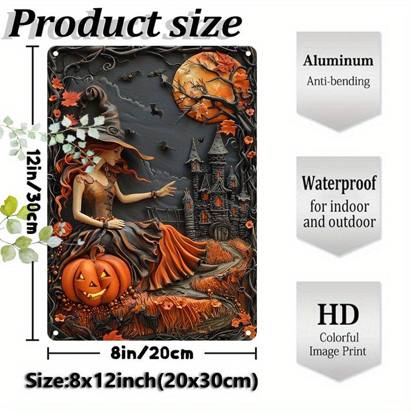 Halloween Witch Metal Sign Spooky Wall Art Witchy Wall Sign-MoonChildWorld