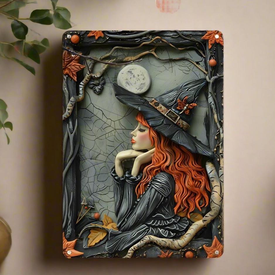 Mystic Witch Wall Art Dark Witch Metal Sign Halloween Home Decor-MoonChildWorld