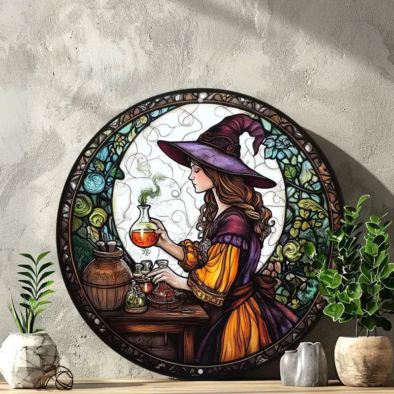 Witch Brewing Potion Witchy Metal Sign-MoonChildWorld