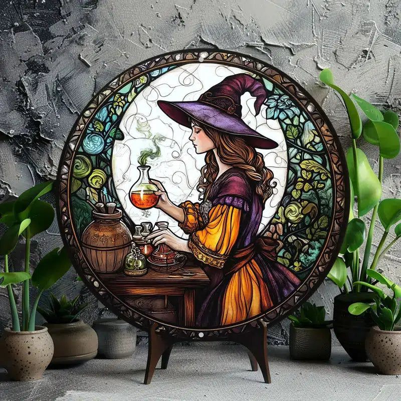 Witch Brewing Potion Witchy Metal Sign-MoonChildWorld