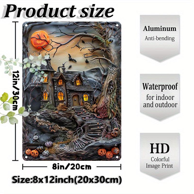 Witch's House Wall Art Halloween Metal Sign Spooky Wall Art-MoonChildWorld