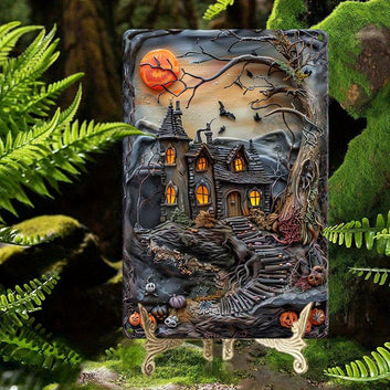 Witch's House Wall Art Halloween Metal Sign Spooky Wall Art