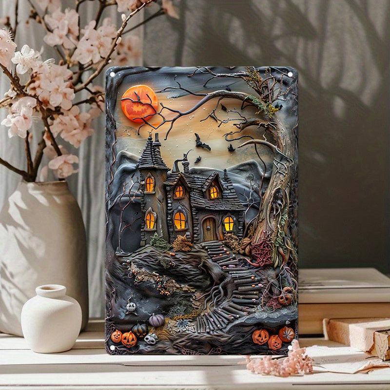 Witch's House Wall Art Halloween Metal Sign Spooky Wall Art-MoonChildWorld