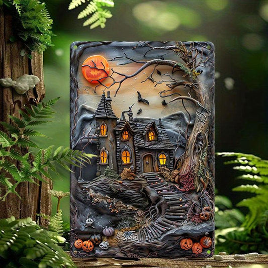 Witch's House Wall Art Halloween Metal Sign Spooky Wall Art