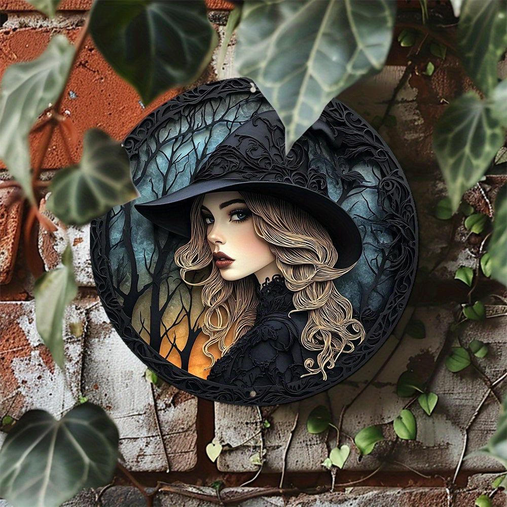 Forest Witch Metal Sign Gothic Witch Wall Art for Halloween Decor-MoonChildWorld