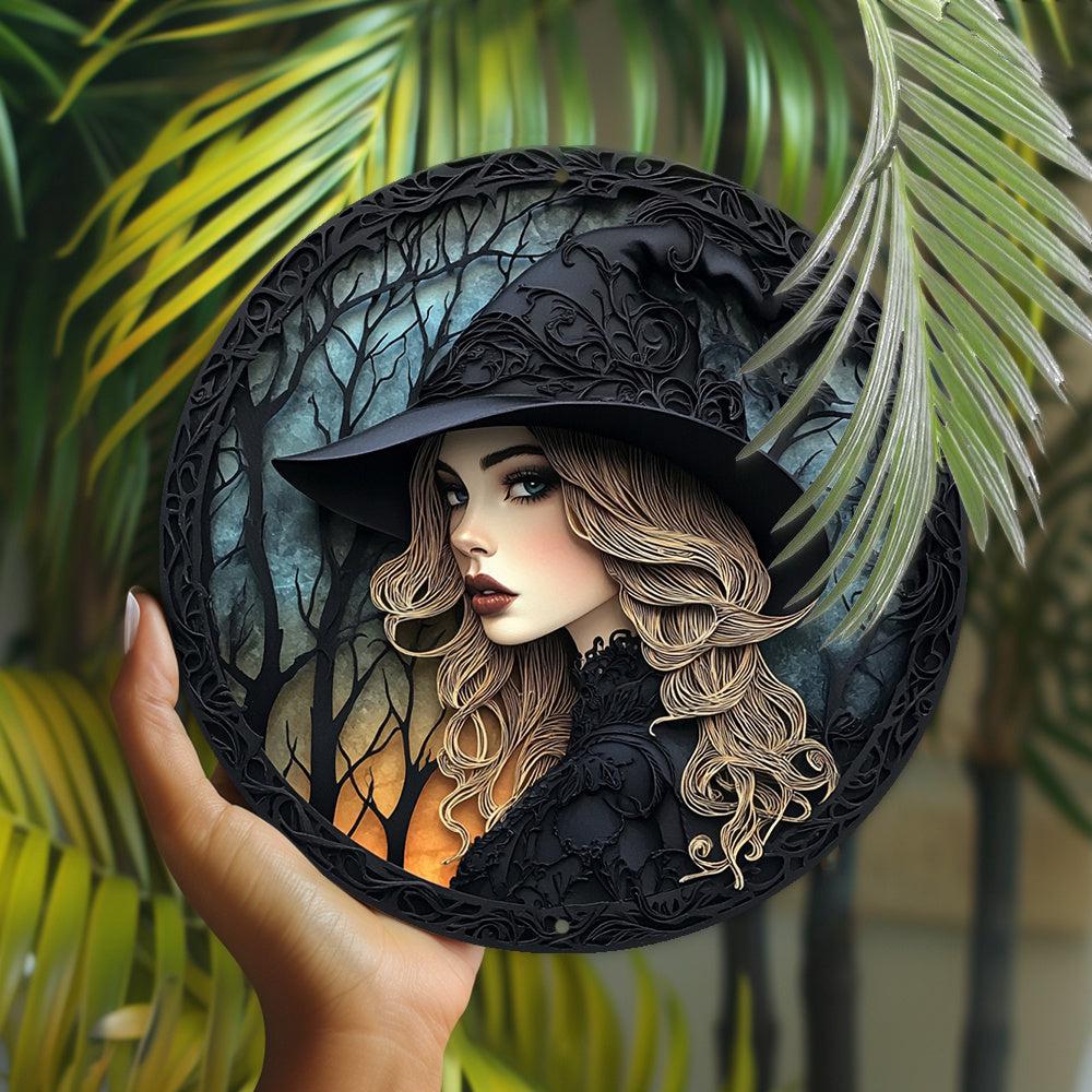 Forest Witch Metal Sign Gothic Witch Wall Art for Halloween Decor-MoonChildWorld