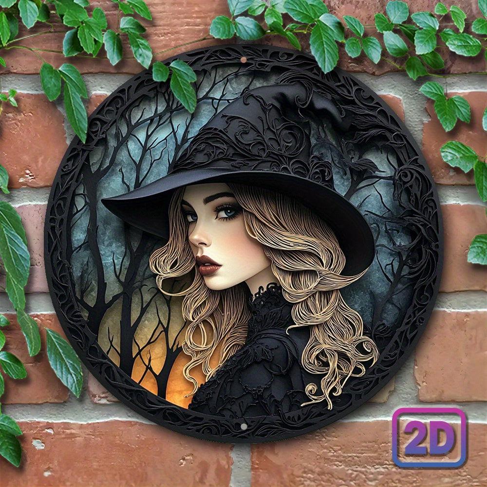 Forest Witch Metal Sign Gothic Witch Wall Art for Halloween Decor-MoonChildWorld