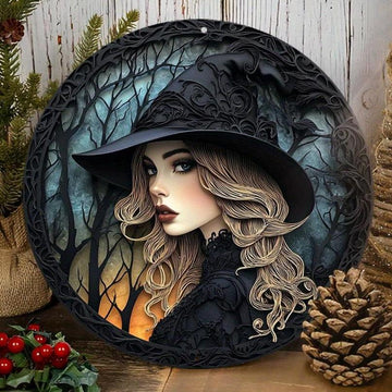 Forest Witch Metal Sign Gothic Witch Wall Art for Halloween Decor-MoonChildWorld