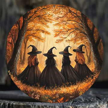 Autumn Witches Metal Sign for Samhain Halloween Decor-MoonChildWorld