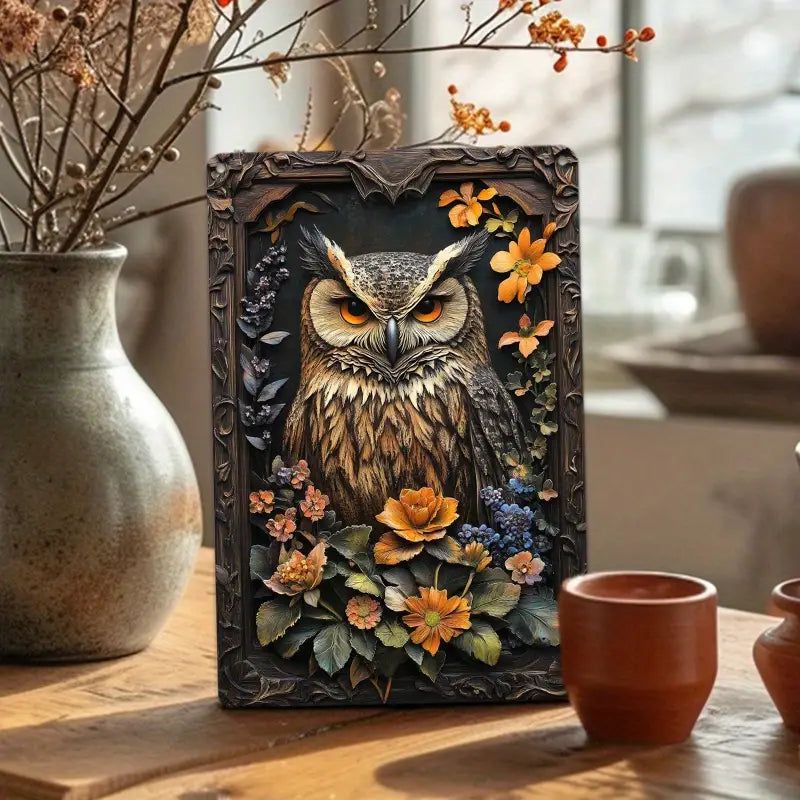 Charming Owl Wall Art Owl Metal Sign Spirit Animal Home Decor-MoonChildWorld