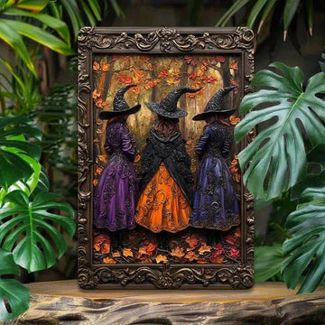 Enchanting Witch in the Forest Metal Sign Halloween Decor-MoonChildWorld