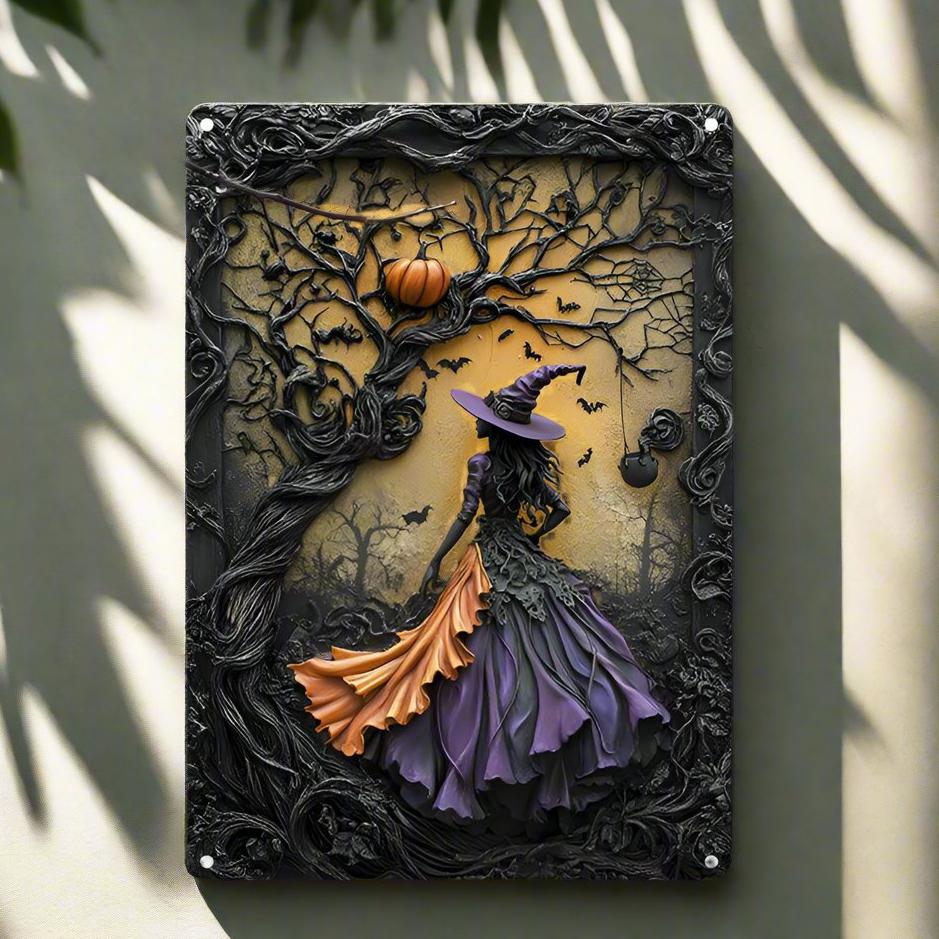 Mystic Witch Wall Art Dark Witch Metal Sign Halloween Home Decor-MoonChildWorld