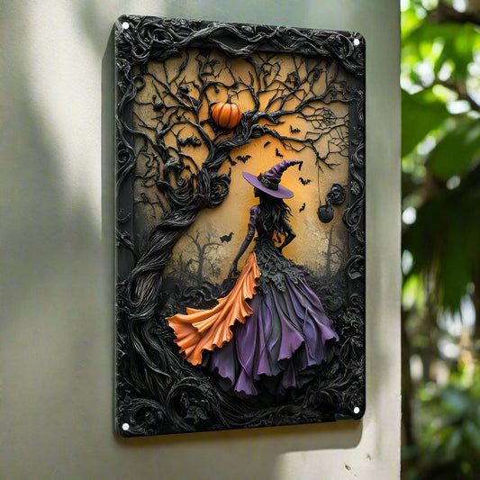 Mystic Witch Wall Art Dark Witch Metal Sign Halloween Home Decor