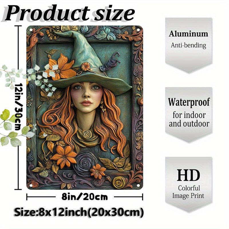 Enchanted Green Witch Wall Art Wicca Home Decor Pagan Metal Sign-MoonChildWorld