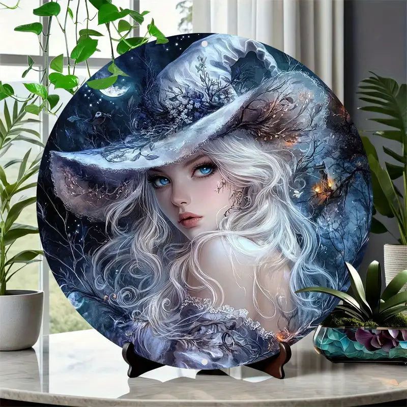 Gothic White Witch Metal Sign Mystic Home Decor-MoonChildWorld