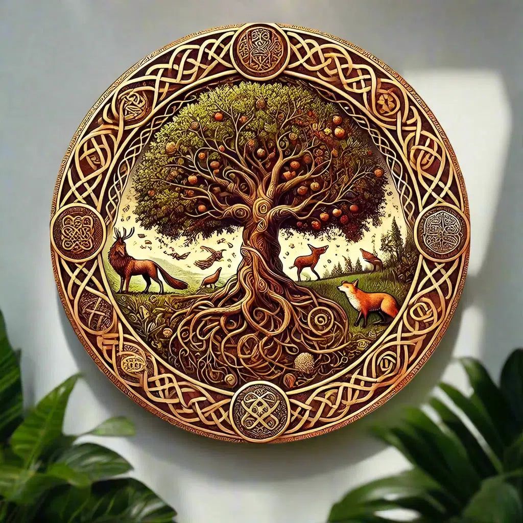 Spiritual Tree of life Metal Sign Celtic Pagan Home Decor-MoonChildWorld