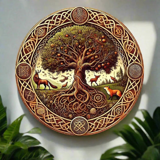 Spiritual Tree of life Metal Sign Celtic Pagan Home Decor