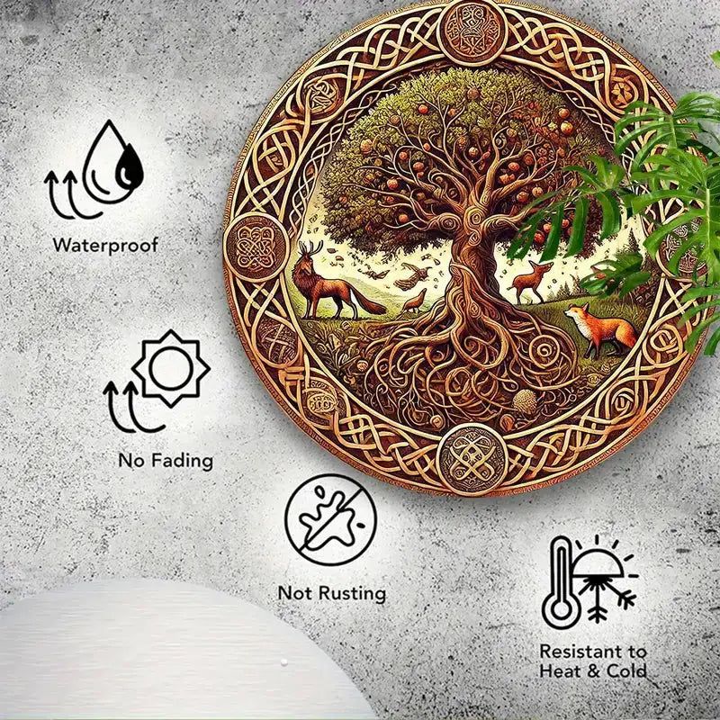 Spiritual Tree of life Metal Sign Celtic Pagan Home Decor-MoonChildWorld