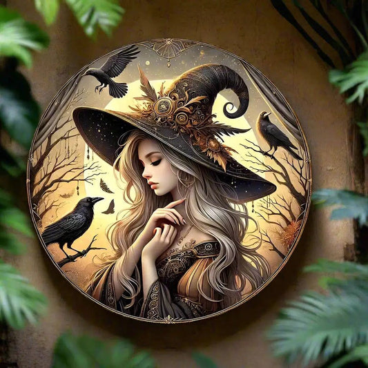 Occult Witch Metal Sign Halloween Home Decor