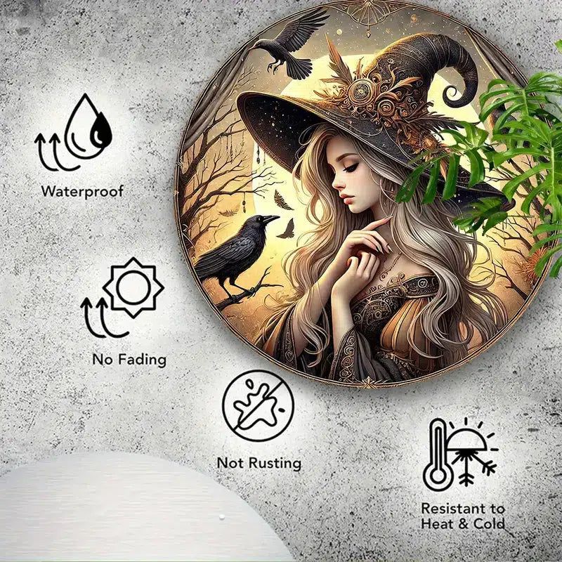 Occult Witch Metal Sign Halloween Home Decor-MoonChildWorld