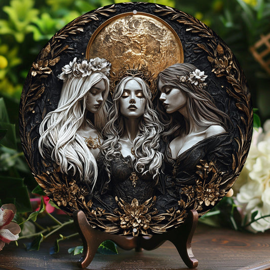 Triple Moon Goddess Wall Art Hecate Goddess Metal Sign for Wicca Home Decor