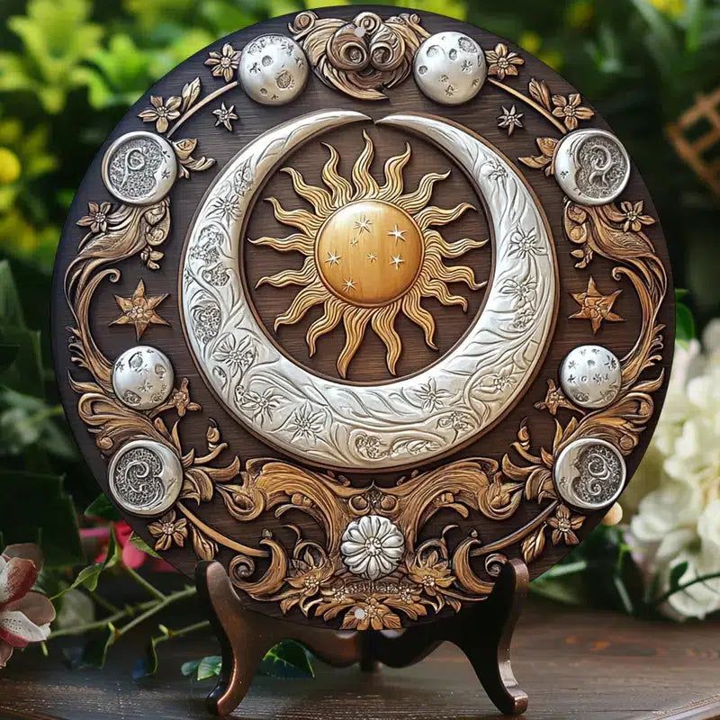 Moon Phase Metal Sign Celestial Sun Moon Home Decor-MoonChildWorld