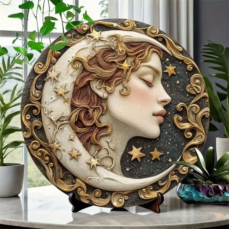 Star Moon Goddess Metal Sign Celestial Home Decor-MoonChildWorld