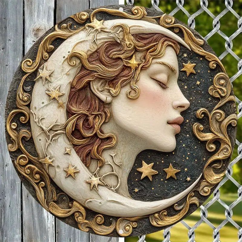 Star Moon Goddess Metal Sign Celestial Home Decor-MoonChildWorld