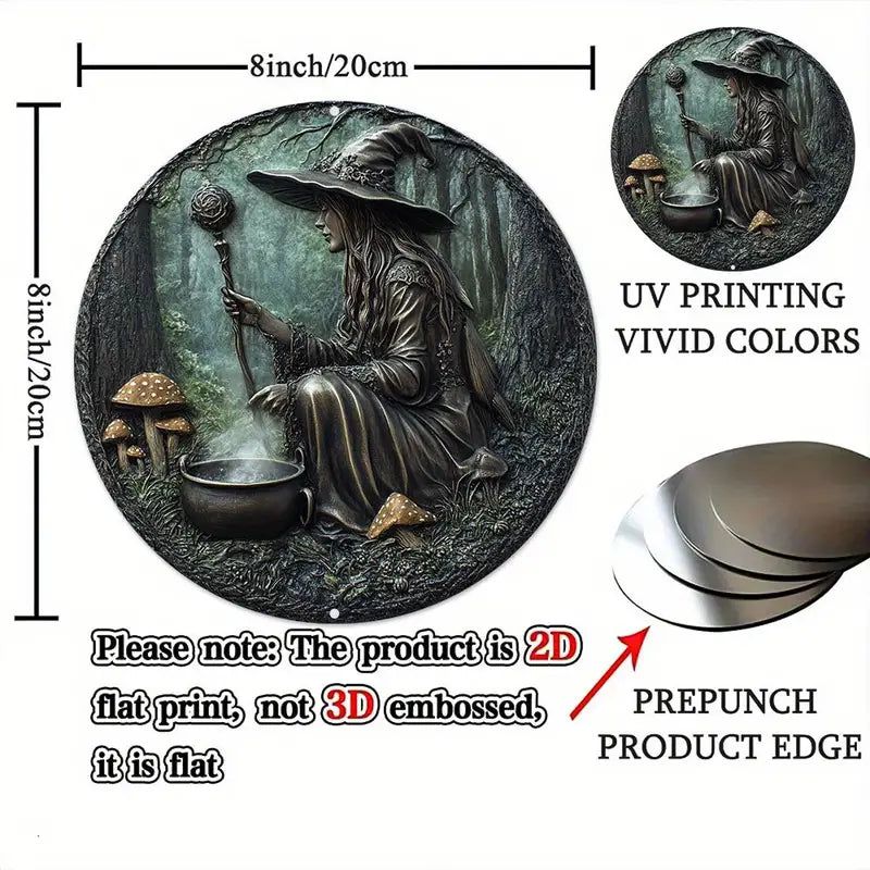 Witch Brewing Potion Witchy Metal Sign-MoonChildWorld