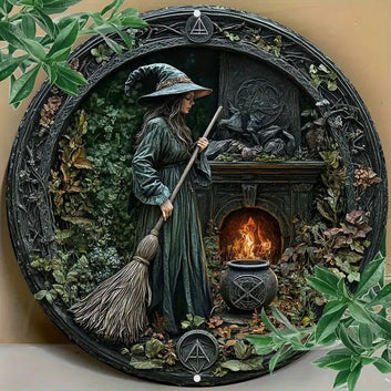 Magic Witch Metal Sign Wicca Home Decor Halloween Wall Art