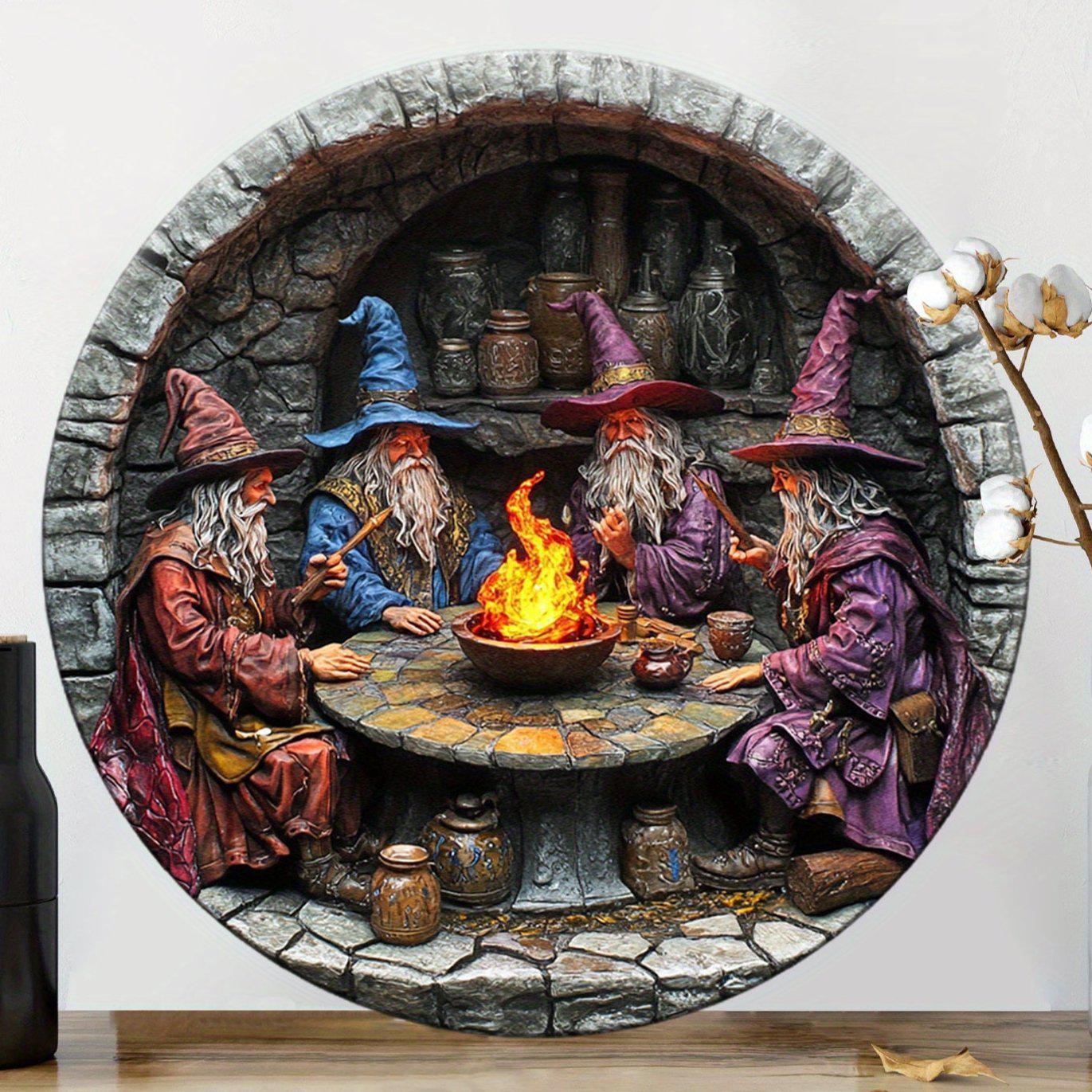 Autumn Witches Metal Sign Wizard Samhain Halloween Decor-MoonChildWorld