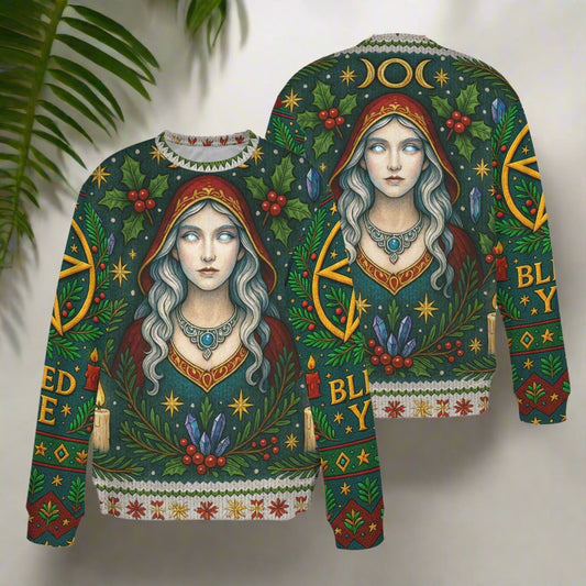 Yule Goddess Pagan Sweatshirt Wicca Christmas Sweater