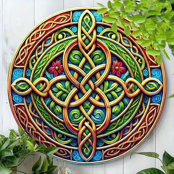 Celtic Knot Metal Sign Witchcraft Wall Sign Celtic Pagan Sign-MoonChildWorld