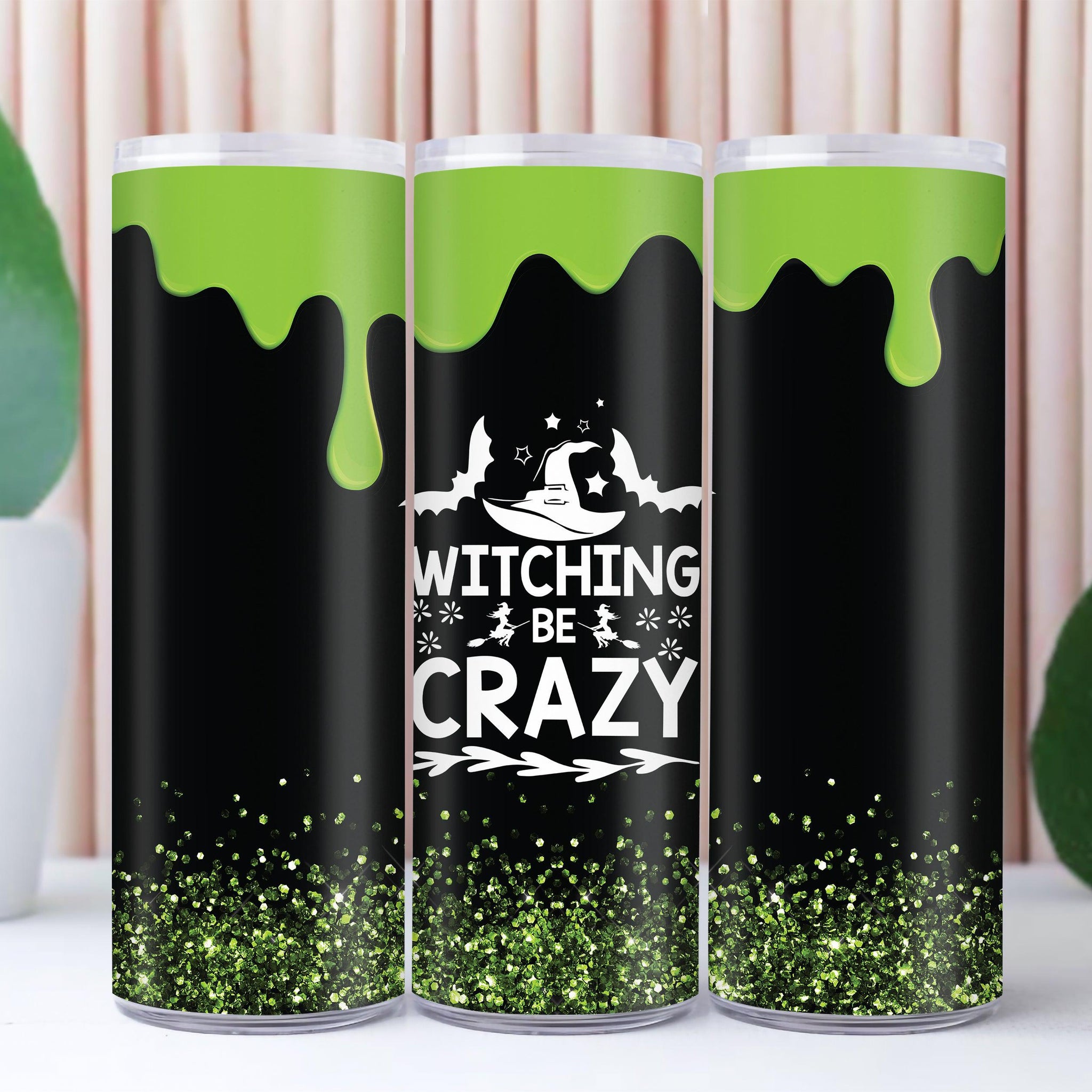 witching be crazy - Skinny Tumbler-MoonChildWorld