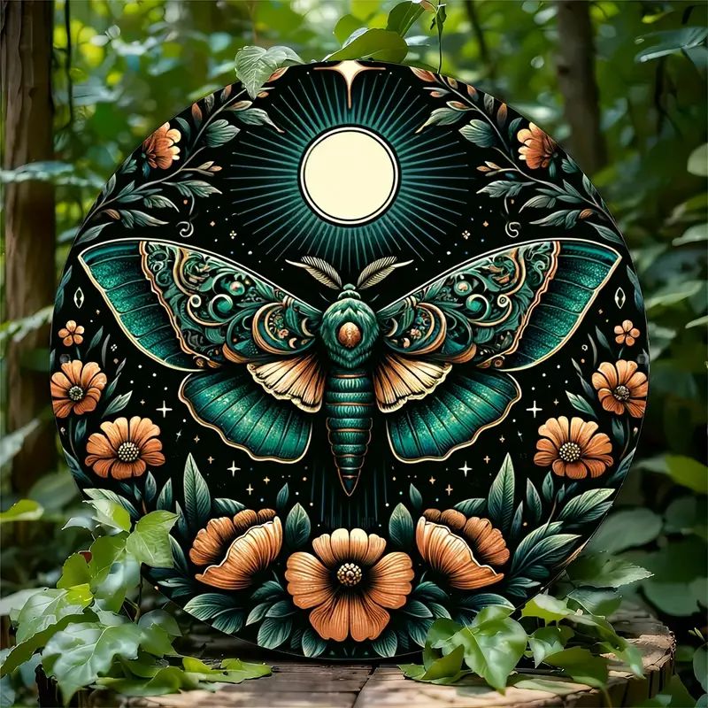 Mystical Butterfly Luna Moth Metal Sign-MoonChildWorld